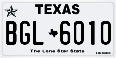 TX license plate BGL6010