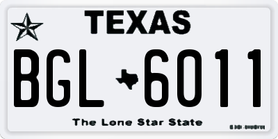 TX license plate BGL6011