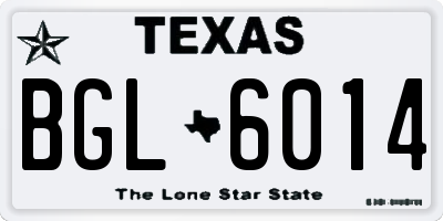 TX license plate BGL6014