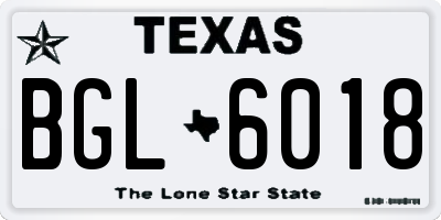 TX license plate BGL6018