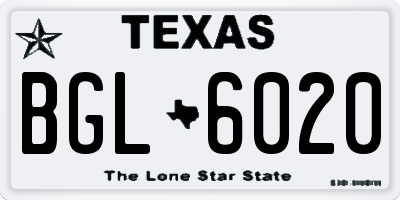 TX license plate BGL6020