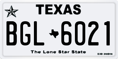TX license plate BGL6021