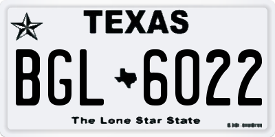 TX license plate BGL6022