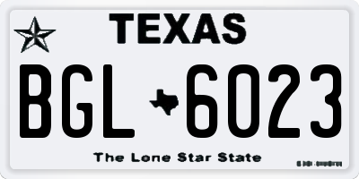 TX license plate BGL6023
