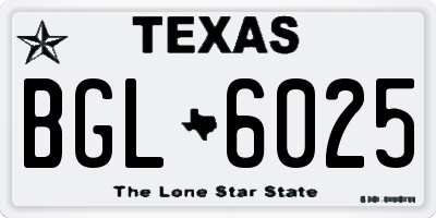 TX license plate BGL6025