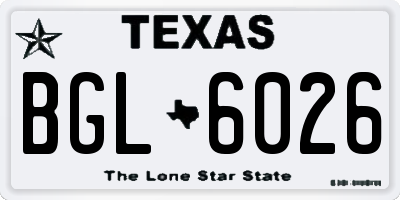TX license plate BGL6026
