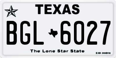 TX license plate BGL6027