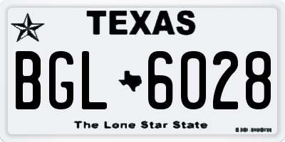 TX license plate BGL6028