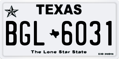 TX license plate BGL6031