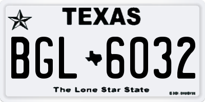 TX license plate BGL6032