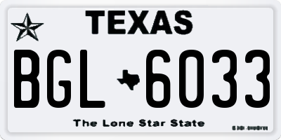 TX license plate BGL6033