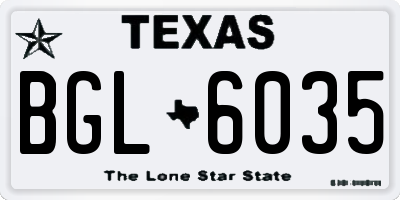 TX license plate BGL6035