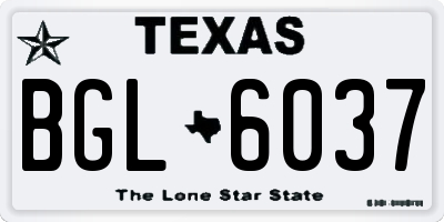 TX license plate BGL6037
