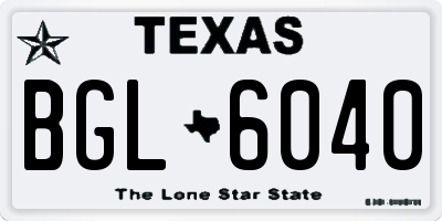 TX license plate BGL6040