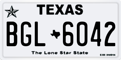 TX license plate BGL6042