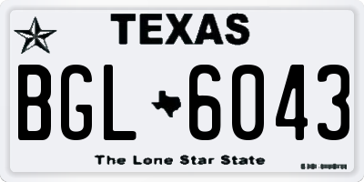 TX license plate BGL6043