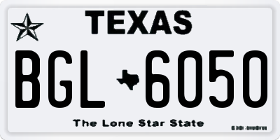 TX license plate BGL6050