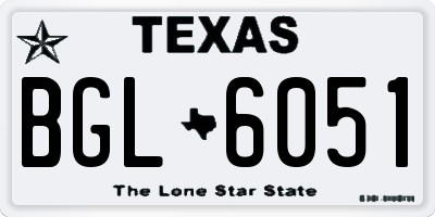 TX license plate BGL6051