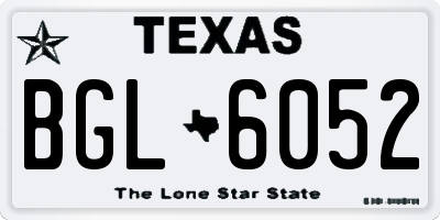 TX license plate BGL6052
