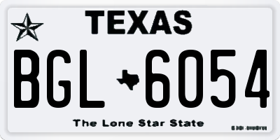 TX license plate BGL6054