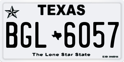 TX license plate BGL6057