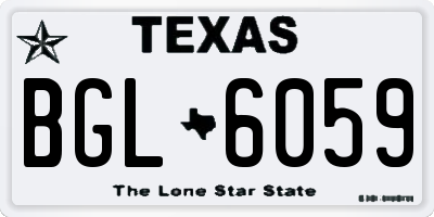 TX license plate BGL6059