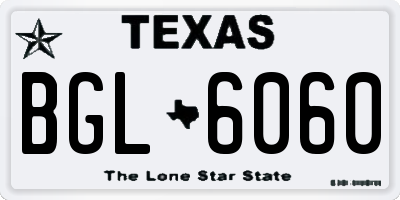 TX license plate BGL6060