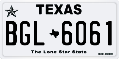 TX license plate BGL6061