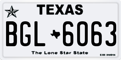 TX license plate BGL6063