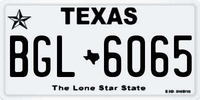 TX license plate BGL6065
