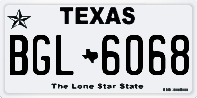 TX license plate BGL6068