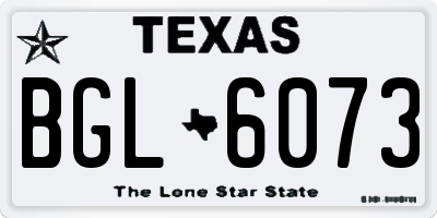 TX license plate BGL6073