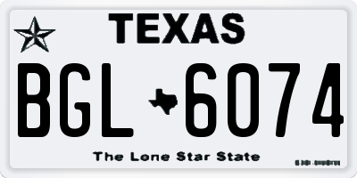 TX license plate BGL6074