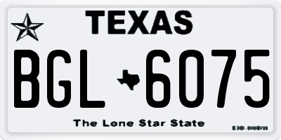 TX license plate BGL6075