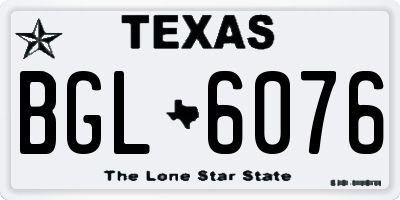 TX license plate BGL6076
