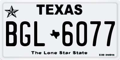 TX license plate BGL6077