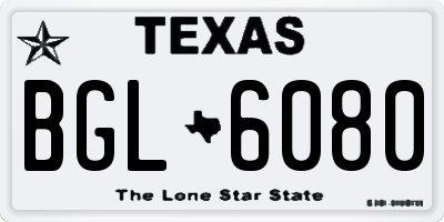 TX license plate BGL6080