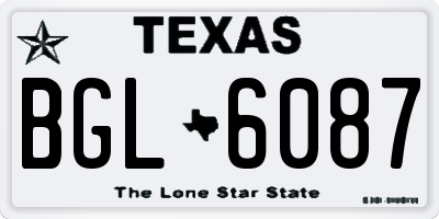 TX license plate BGL6087