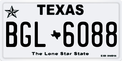 TX license plate BGL6088