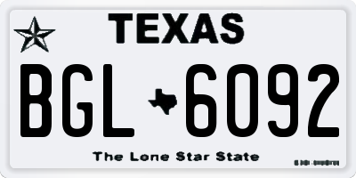 TX license plate BGL6092
