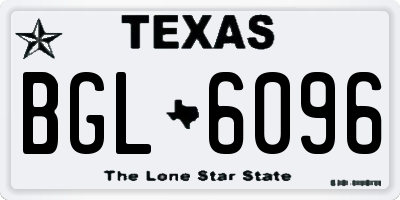 TX license plate BGL6096