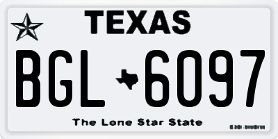 TX license plate BGL6097