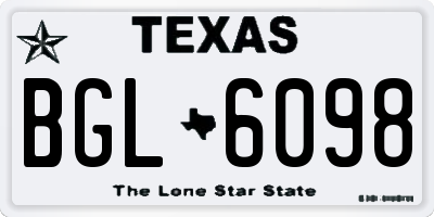 TX license plate BGL6098
