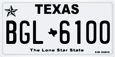 TX license plate BGL6100