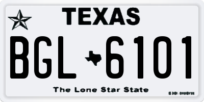 TX license plate BGL6101
