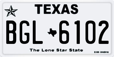 TX license plate BGL6102