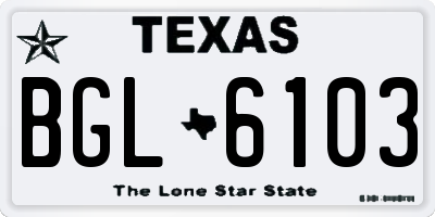 TX license plate BGL6103