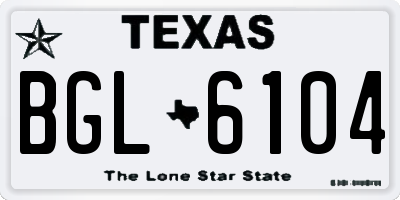 TX license plate BGL6104