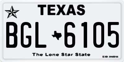 TX license plate BGL6105