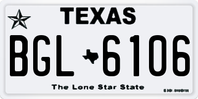 TX license plate BGL6106